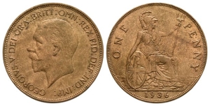 Great Britain. Windsor, George V AE Penny.