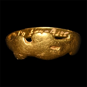 The Burstow Clasped Hands No Treasure to a True Friend Gold Posy Ring