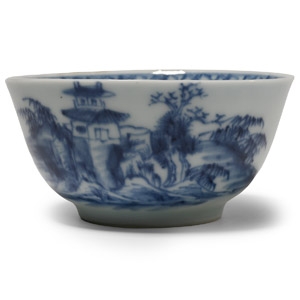 Nanking Cargo Shipwreck Glazed Blue and White Tea Bowl