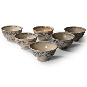 Hoi An Cargo Shipwreck Glazed Blue and White Bowl Set