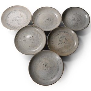 Tek Sing Treasure Shipwreck Glazed Blue and White Plate Set