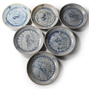 Tek Sing Treasure Shipwreck Glazed Blue and White Plate Set