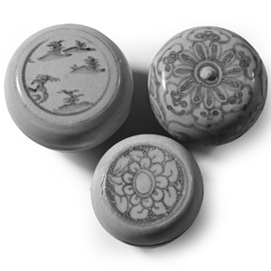 Hoi An Cargo Shipwreck Glazed Blue and White Lidded Box Collection