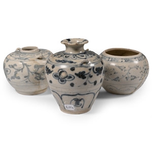 Hoi An Cargo Shipwreck Glazed Blue and White Jar Group