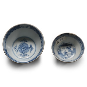 Ca Mau Cargo Shipwreck Glazed Blue and White Tea Cup Group