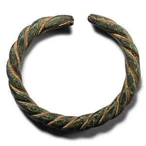 Viking Age Bronze Twisted Triple-Bar Bracelet