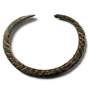 Viking Age Bronze Twisted Bracelet with Knolled Terminals