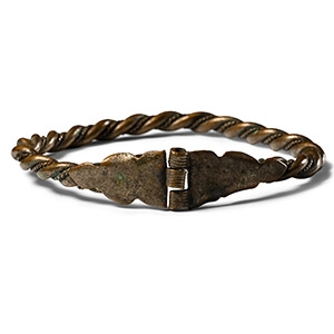 Medieval Bronze Twisted Bracelet with Hinge Closure