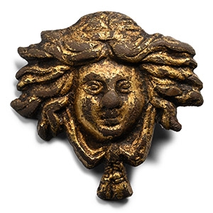 Tudor Age Gilt Bronze Head Mount