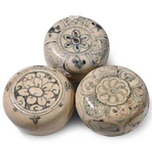 Hoi An Cargo Shipwreck Glazed Blue and White Lidded Box Collection