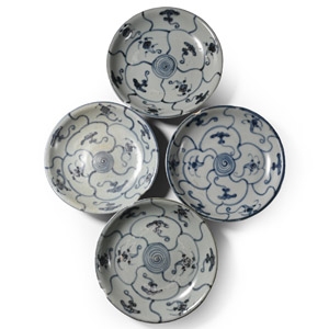 Tek Sing Treasure Shipwreck Glazed Blue and White Plate Set
