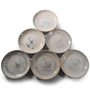 Tek Sing Treasure Shipwreck Glazed Blue and White Plate Set