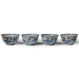 Ca Mau Cargo Shipwreck Glazed Blue and White Tea Bowl Set
