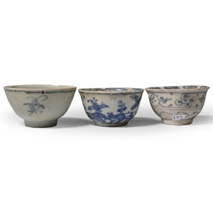 Ca Mau Cargo Shipwreck Glazed Blue and White Tea Bowl Group