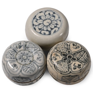 Hoi An Cargo Shipwreck Glazed Blue and White Lidded Box Collection