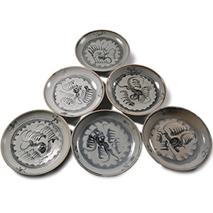 Tek Sing Treasure Shipwreck Glazed Blue and White Plate Set