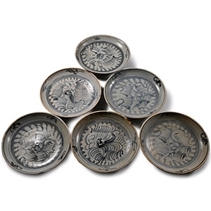 Tek Sing Treasure Shipwreck Glazed Blue and White Plate Set