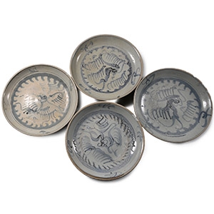 Tek Sing Treasure Shipwreck Glazed Blue and White Plate Set