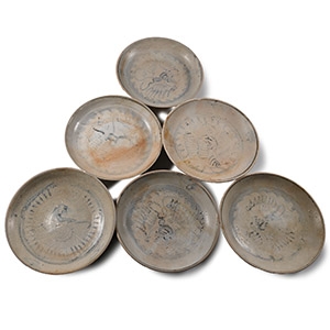 Tek Sing Treasure Shipwreck Glazed Blue and White Plate Set