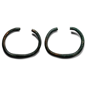 Heavy Bronze Age Ceremonial Penannular Arm-Ring Pair