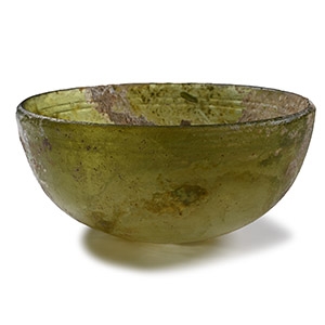 Hellenistic Pale Green Glass Bowl