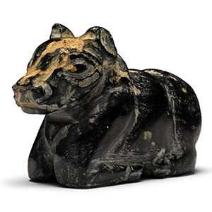 Western Asiatic Black Stone Recumbent Bull