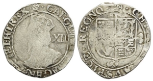 England. Stuart, Charles I AR Shilling.