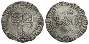 Low Countries, Flanders. Charles the Bold AR Double Patard.