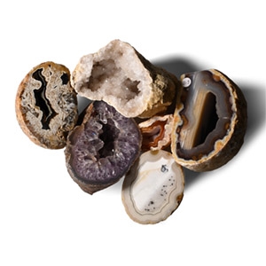 Cut and Polished Agate Crystal Geode Half Collection [6]