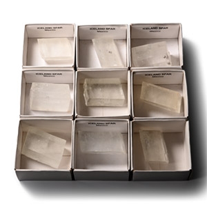 Boxed Iceland Spar Mineral Specimen Group [9]