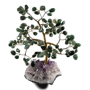Green Aventurine Crystal Tree on Amethyst