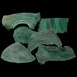 Cut Slices of Green Malachite [6]