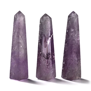 Purple Amethyst Crystal Obelisk Set