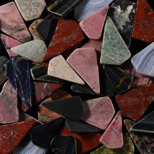 Mixed Polished Stone Gaming Piece Group [50]