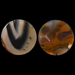 Cut and Polished Agate Coaster Pair
