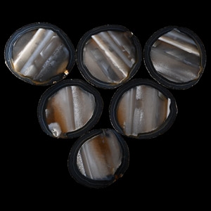 Cut and Polished Felt Backed Agate Coaster Set