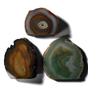 Large Cut and Polished Agate Geode End Group [3]