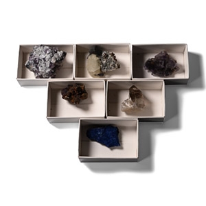 Boxed Mixed Crystal and Mineral Specimen Collection [5]