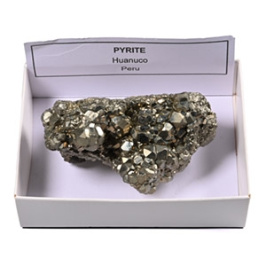 Large Boxed Pyrite Crystal Paperweight Mineral Specimen