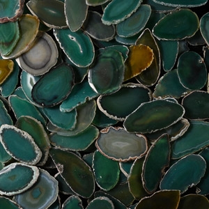 Cut and Polished Green Agate Geode Slice Group [100]