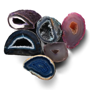 Cut and Polished Agate Geode Half Group [6]