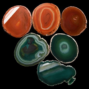 Cut and Polished Agate Geode Slice Group [6]