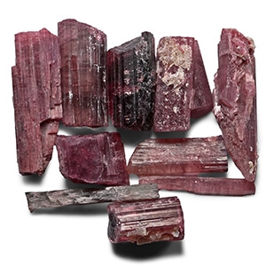 Natural Uncut Tourmaline Crystal Group [10]