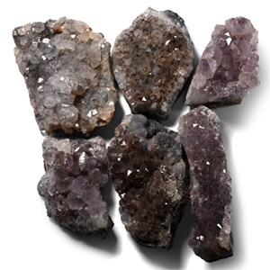 Purple Amethyst Crystal Geode Section Collection [6]