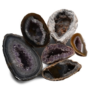Cut and Polished Agate Crystal Geode Half Collection [6]