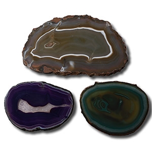 Large Cut and Polished Agate Crystal Geode Slice Collection [3]