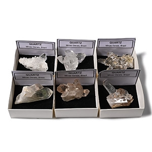 Boxed Quartz Rock Crystal Specimen Collection [6]