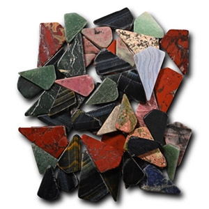 Mixed Polished Stone Gaming Piece Group [50]