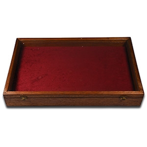 Vintage Velvet Lined Wooden Display Case