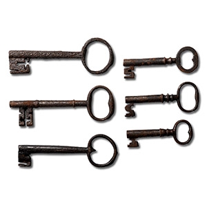 Post Medieval Iron Door Key Collection